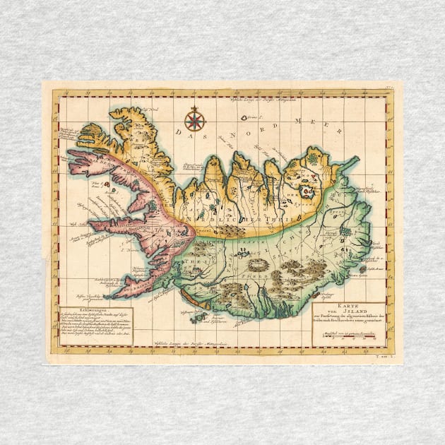 Vintage Map of Iceland (1756) by Bravuramedia